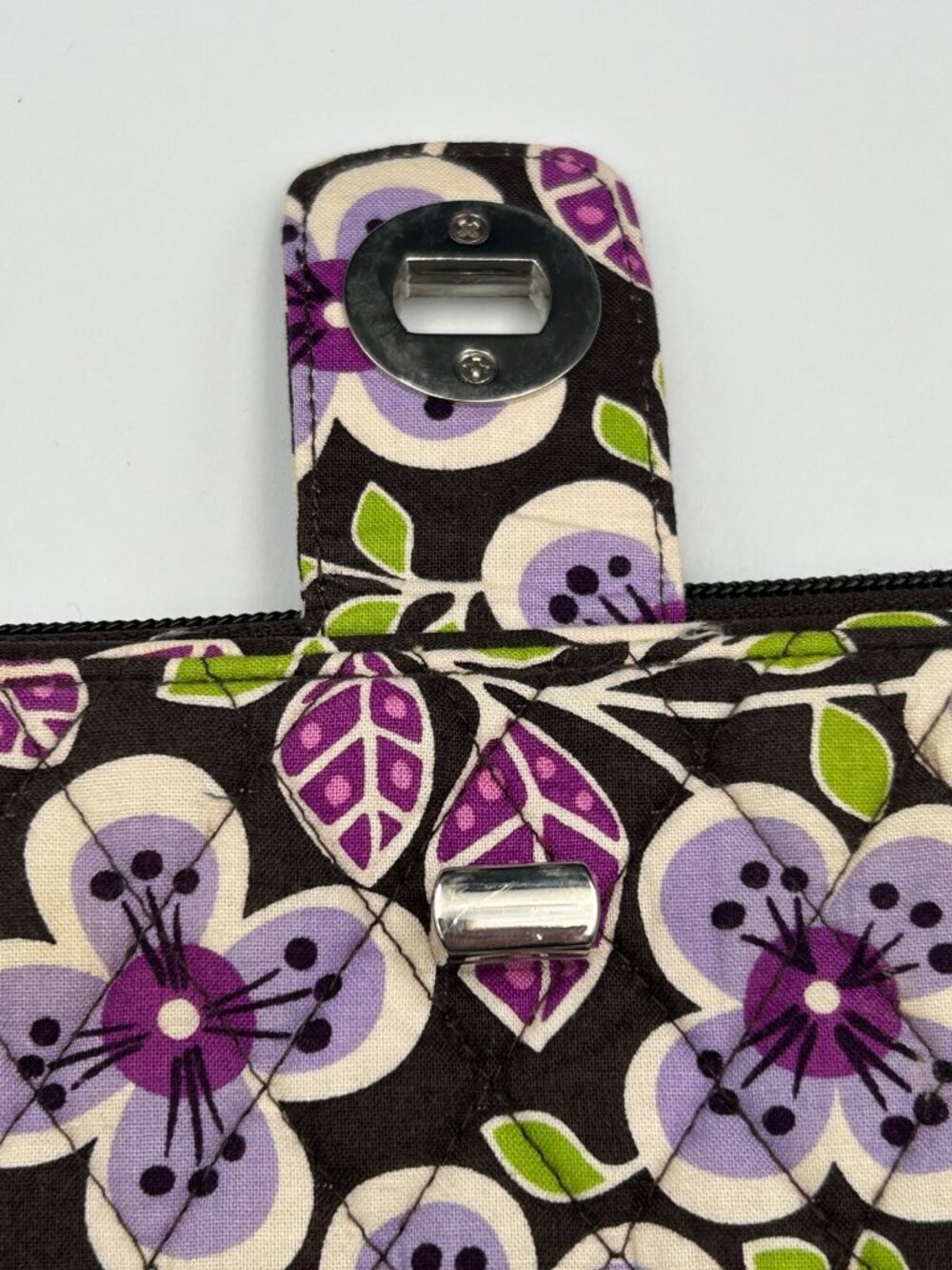 VERA BRADLEY Ziparound Wallet Plum Petals Purple Floral Quilted Cotton Organizer - Picture 4 of 10